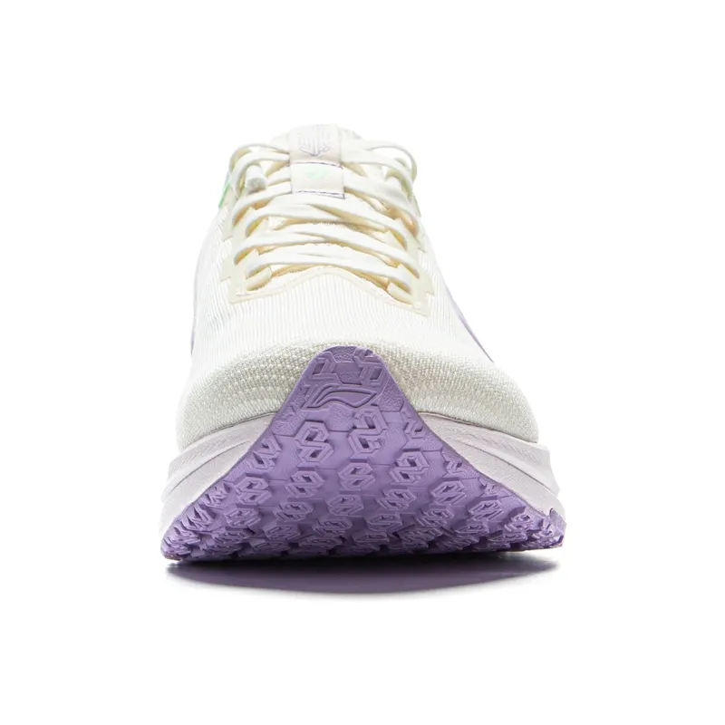 LiNing Red Hare 8 Slip Resistant Breathable Low Top Training Racing Running Shoes Women's White Purple-4