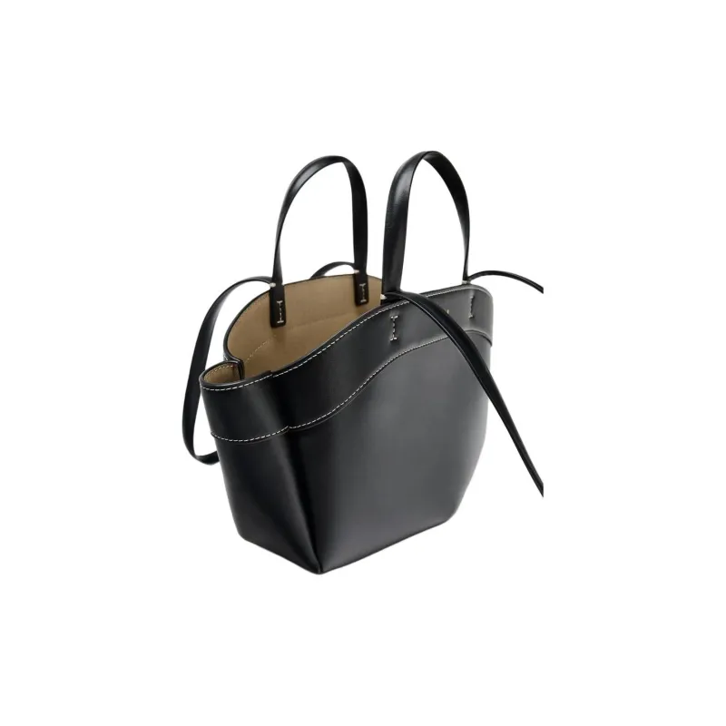 ZARA PU Tote Bag, Shopping Bag, Shoulder Bag, Handbag Women's Black-1