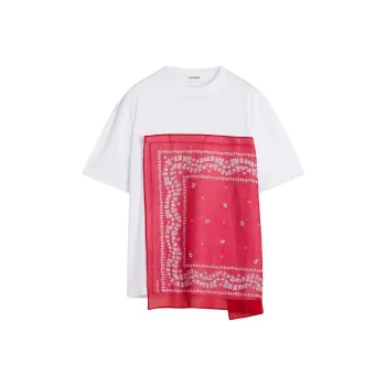 Lanvin Bandana Panel Asymmetric T Shirt