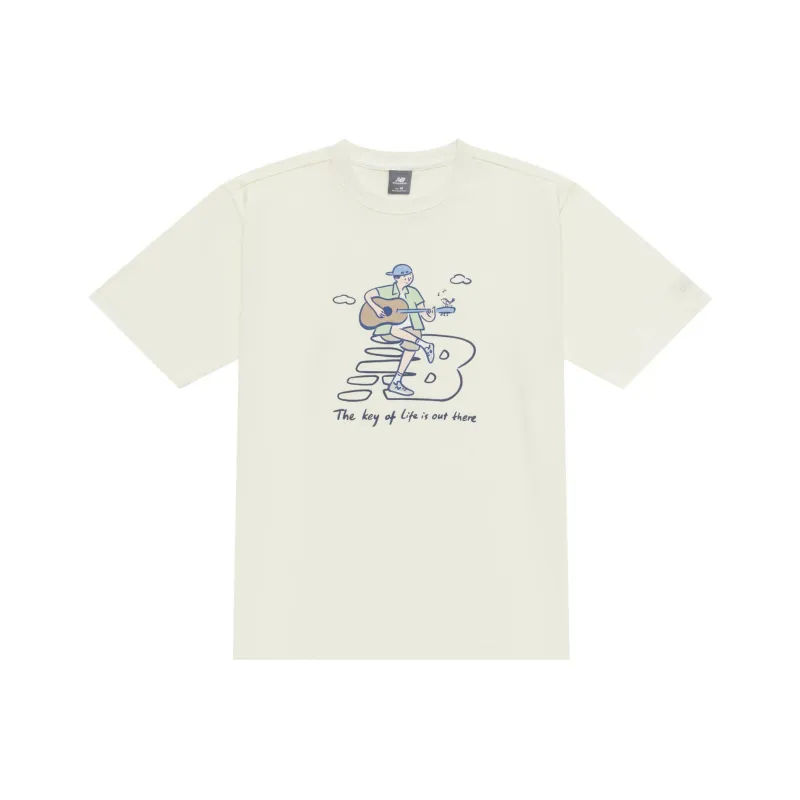 New Balance x PK SHEJISHILIANMING Centripetal Life Illustration Series T Shirt Unisex White-0