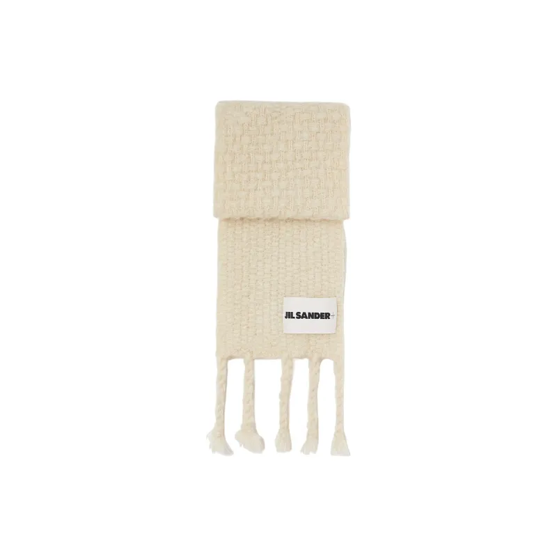 JIL SANDER Mohair, Alpaca Knit Scarves Men's White-1