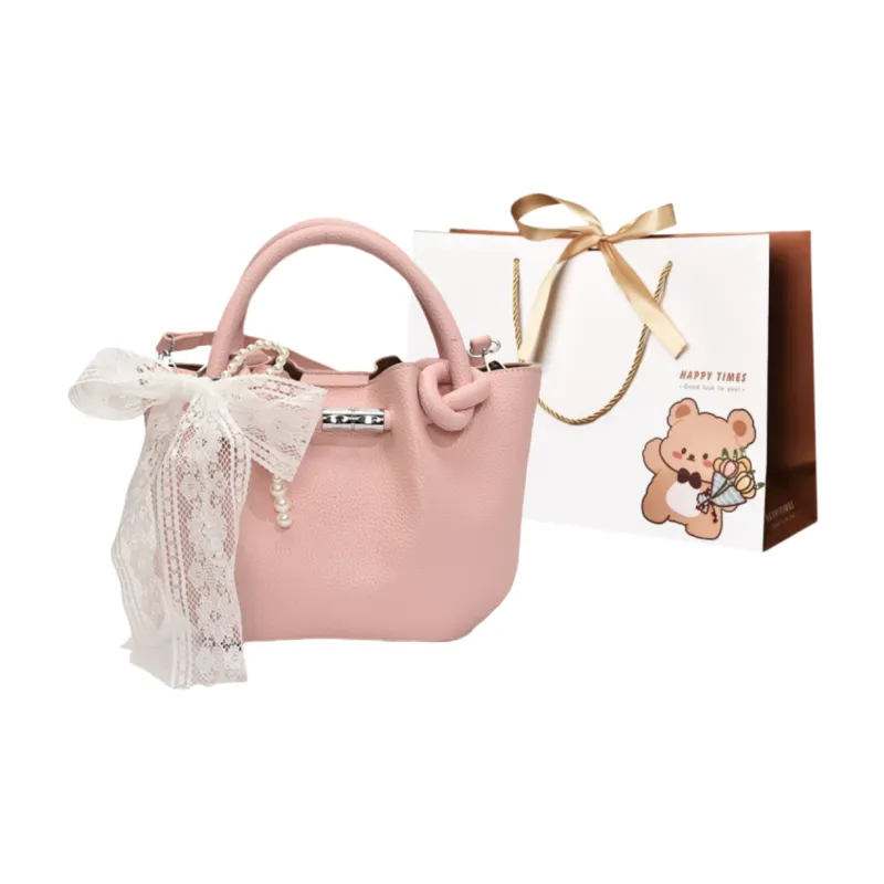 ERANGBEAR PU Bucket Shoulder Bag Crossbody Bag Handbag Women's Multicolor-8
