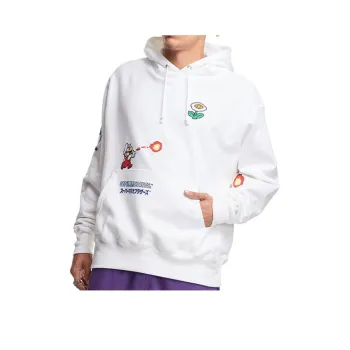 Champion x Super Mario Bros Fire Mario Fire Flower Hooded Regular Sweatshirt US Version Unisex White