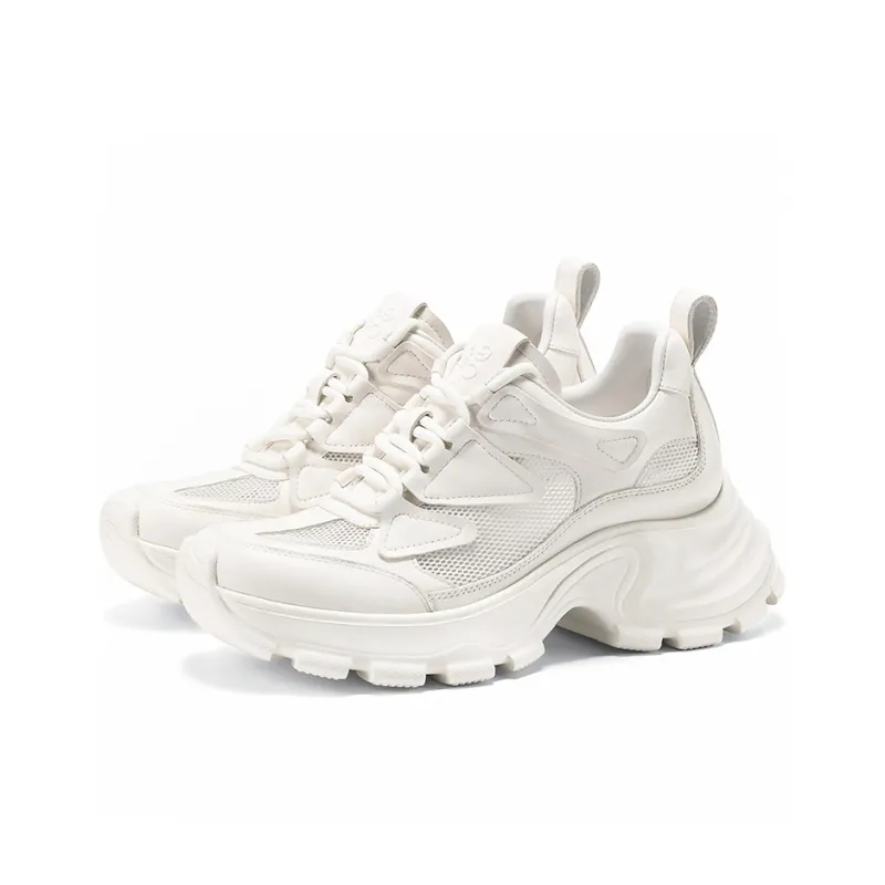 GG CC Casual White Sneakers Anti Slip And Wear Resistant Lightweight Low Top Chunky Sneakers Women's White-2