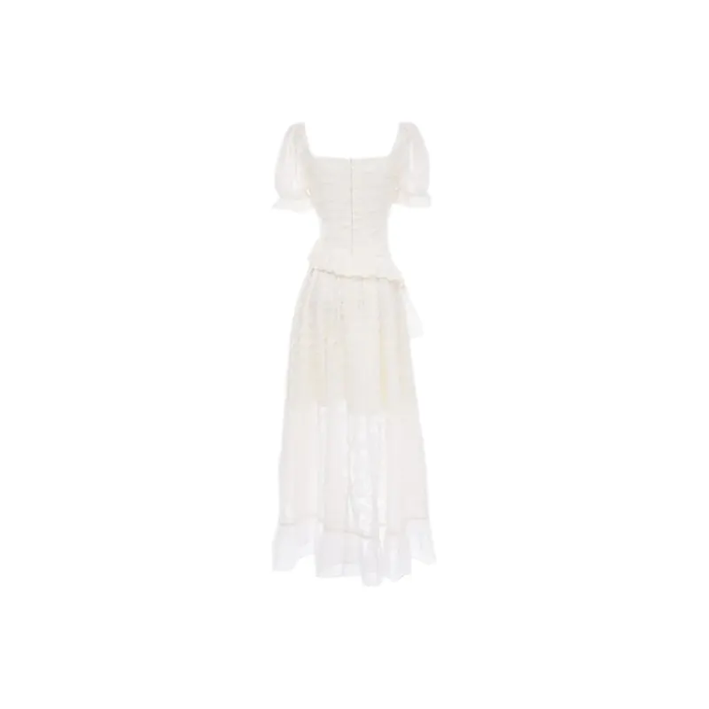 PAIN OR PLEASURE Short Sleeved Dresses Women's Ivory-1