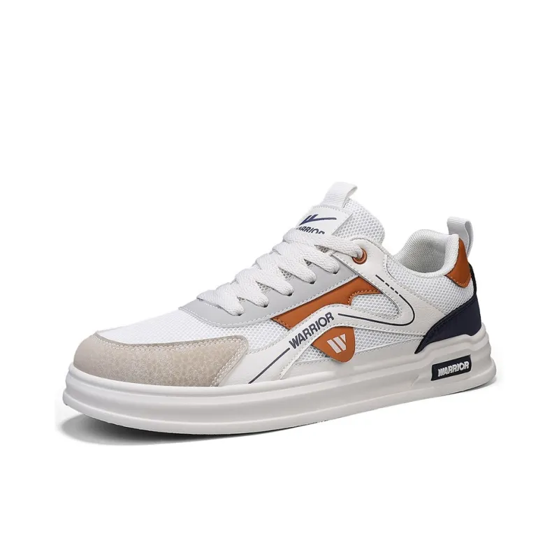 Warrior Coverage Slip Resistant And Abrasion Resistant Low Top Skateboard Shoes Men's Beige Gray Orange Dark Blue-1