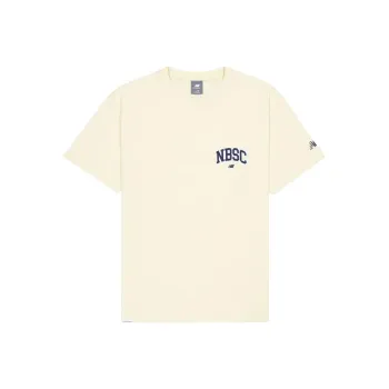 New Balance Drop Shoulder Sleeve T Shirt Men's Beige Yellow