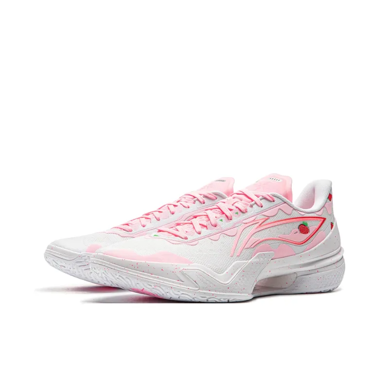 LiNing Knife 5 Slip-Resistant Coverage Lightweight Rebound Low-Top Performance Basketball Shoes Men's White Pink-2