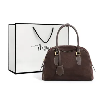 MILLIE'S Cow Leather Shoulder Bag, Crossbody Bag, Handbag Regular Women's Chocolate