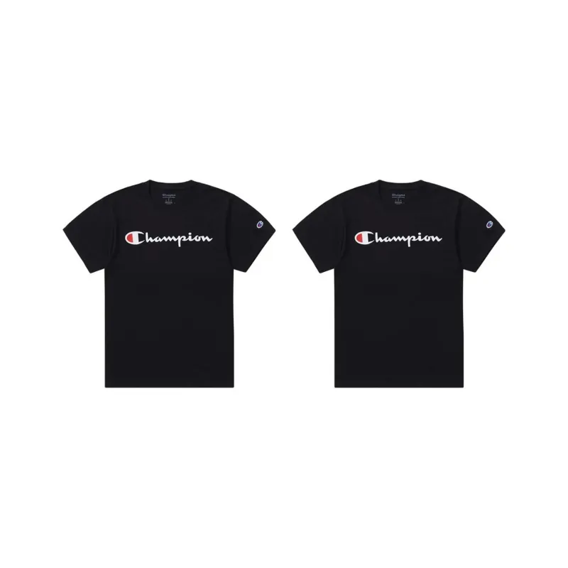 Champion T Shirt Unisex 2 Pack Black-0