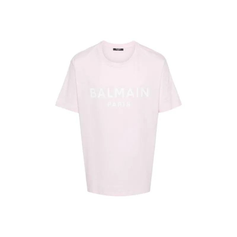 BALMAIN Logo Printed Round Neck T Shirt-0
