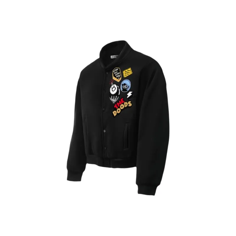 NEVER RULE Baseball Jacket Unisex Black-0