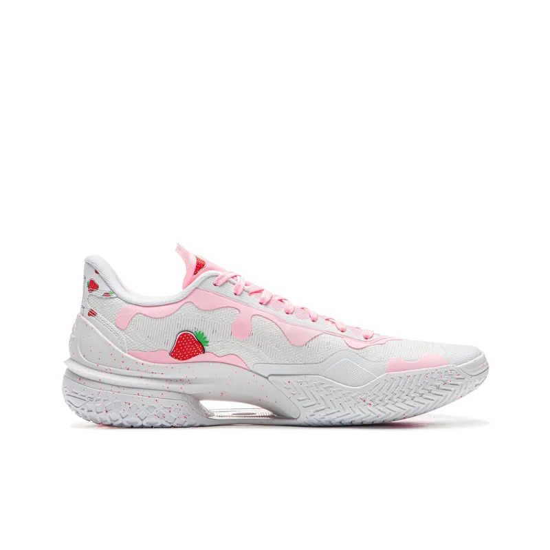 LiNing Knife 5 Slip-Resistant Coverage Lightweight Rebound Low-Top Performance Basketball Shoes Men's White Pink-1