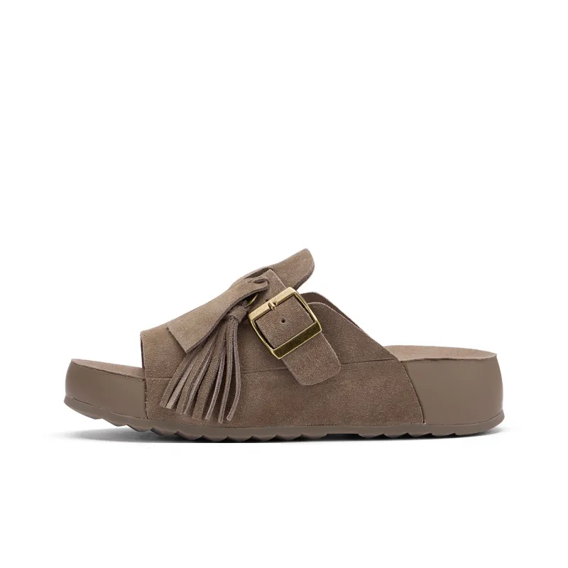 Hotwind Pinecone Grey Series Quiet Slide Slippers Women's-0
