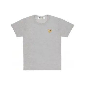 CDG Play T Shirt Unisex Top Gray