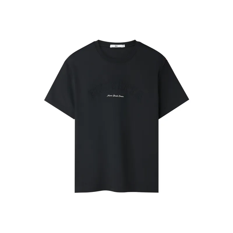 HLA T Shirts Men Black Pattern W7-0
