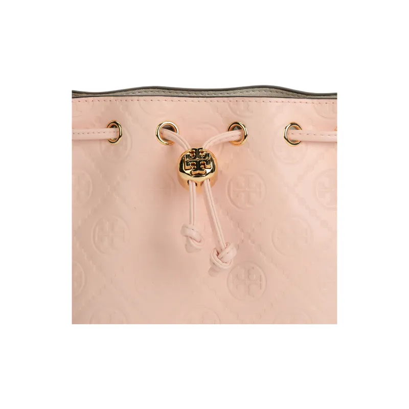 TORY BURCH T Monogram Leather Bucket Bag, Shoulder Bag, Crossbody Bag, Handbag Mini Women's Pink-4