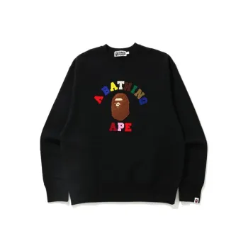 A BATHING APE College Applique Relaxed Fit Crewneck