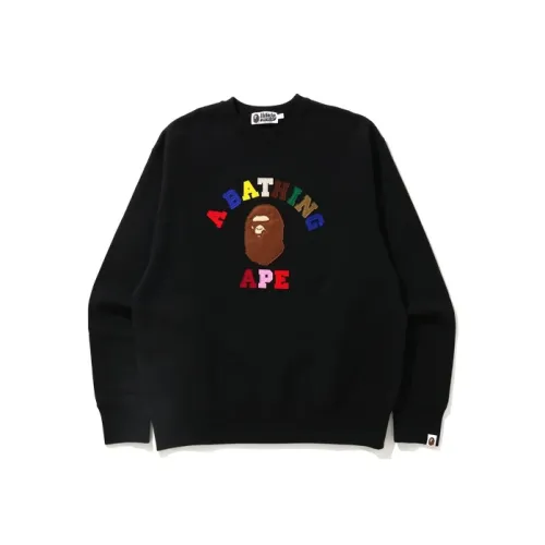 A BATHING APE College Applique Relaxed Fit Crewneck