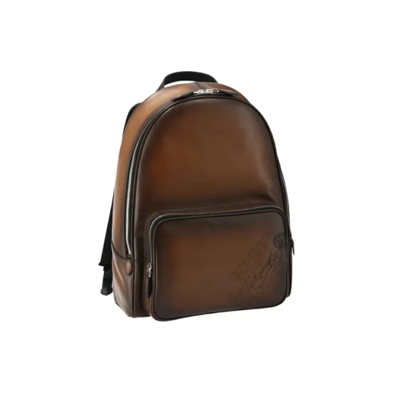 BERLUTI Leather Backpack Men's Brown-2