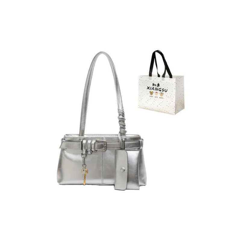 XIANGSU PU Shoulder Bag Regular Women's White/Silver/Black/Blue/Pink-6