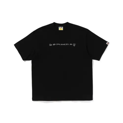 A BATHING APE Hand Drawn Logo Relaxed Fit Tee