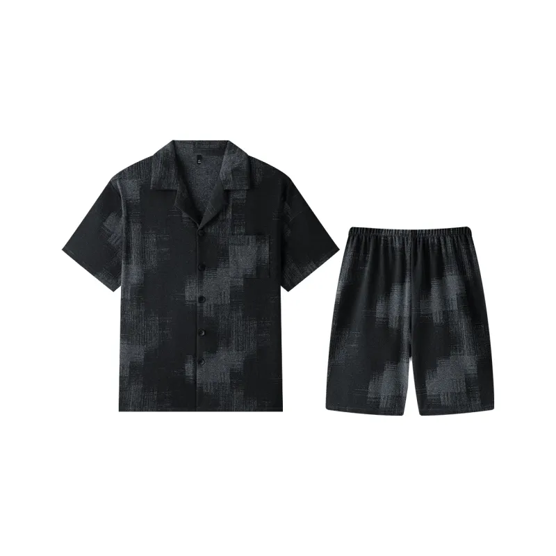 Gongdie Pajama Set Men's Dark Gray-0