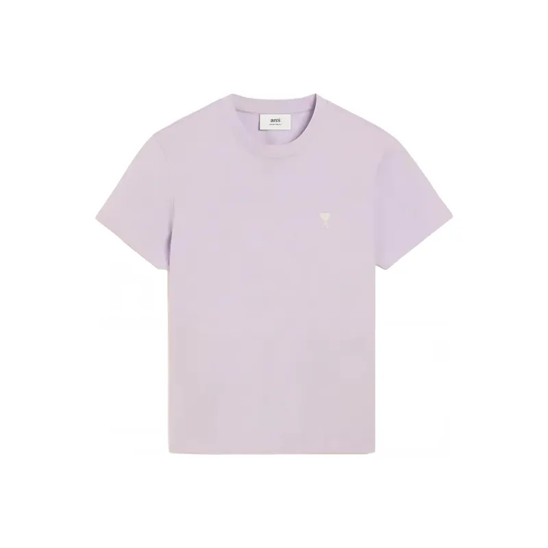 Ami Paris Ami De Coeur Logo Embroidered Crewneck T Shirt-0