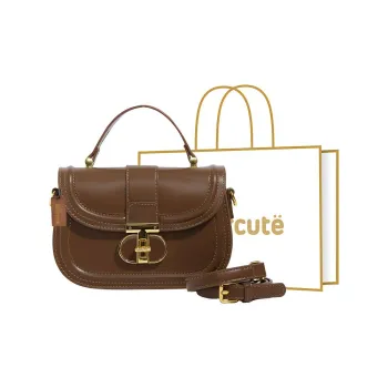 SUPERCUTE PU Shoulder Bag Crossbody Bag Women's Mocha/Romanian Red/Ecru Black