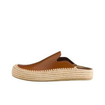 PRADA Rubber Sole Slip Resistant Closed Toe Slippers Men's Brown