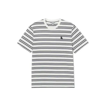 AIGLE T Shirt Men's Ultra Bright White Stripes