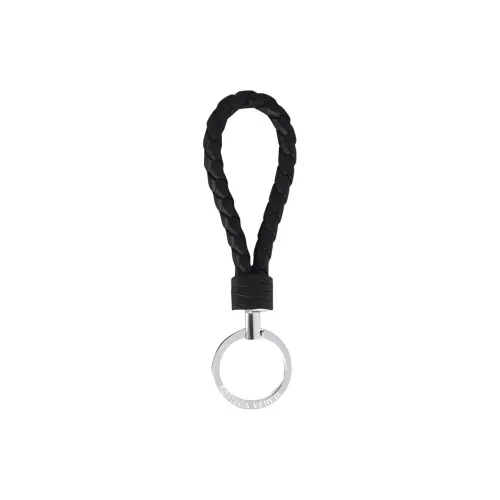 Bottega Veneta Leather Keychains Unisex Black