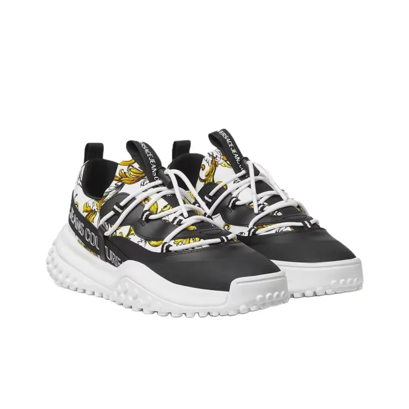 VERSACE JEANS COUTURE Outline Barocco Hiver Low Top Casual Shoes Men's Black-2