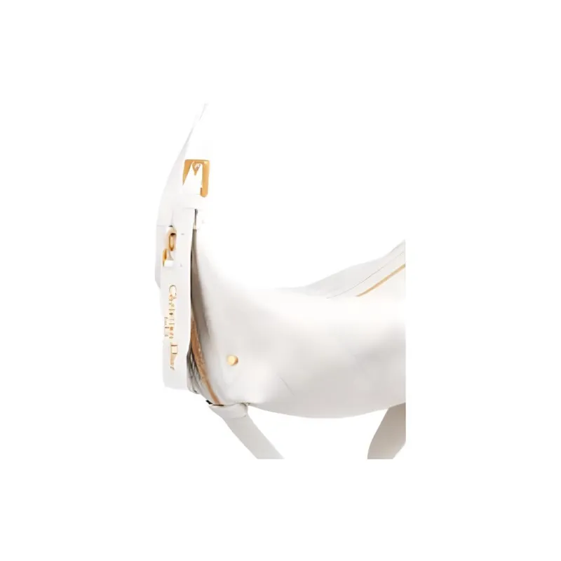 DIOR Cow Leather Handbag, Shoulder Bag Small Size Women's White-1
