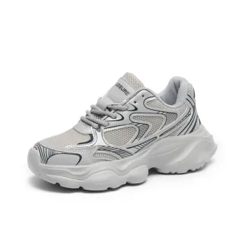 O.L Anti Slip Wear Resistant Breathable Height Increasing Low Top Chunky Sneakers Women's