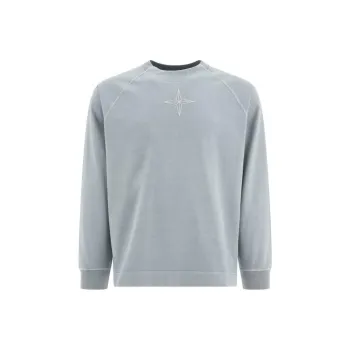 STONE ISLAND Logo embroidered Cotton Sweatshirt
