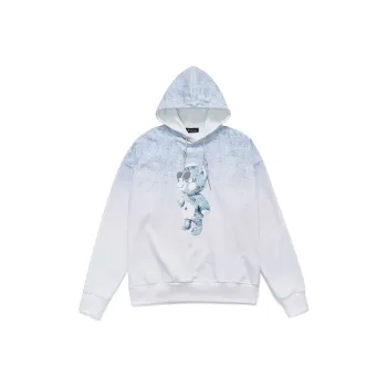 Thankque Hooded Loose Fit Sweatshirt Unisex White