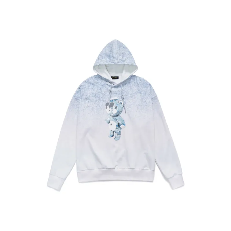 Thankque Hooded Loose Fit Sweatshirt Unisex White-0
