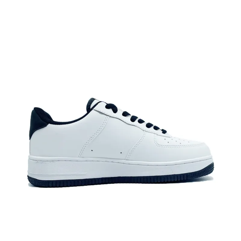 PAIN OR PLEASURE Low Top Skateboard Shoes Unisex Blue White-2