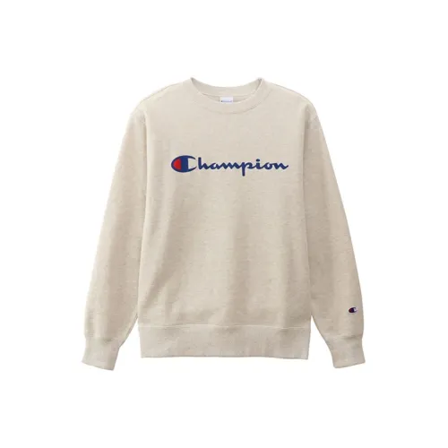 Champion Sweatshirt Japan Version Unisex Ecru