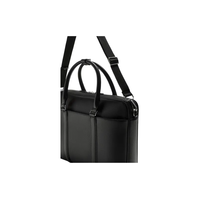 ZARA PU Polyurethane One Shoulder Crossbody Portable Briefcase Men's Black-2