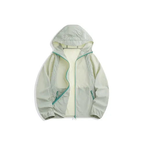 MIIOW Trend Party Series Breathable Windproof UV Protection Sun Protection Clothing Unisex Light Gray Green