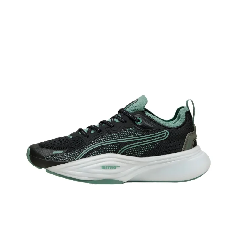 PUMA Pwr Nitro Anti Slip Wear Resistant Low Top Training Shoes Men's Black Green-0