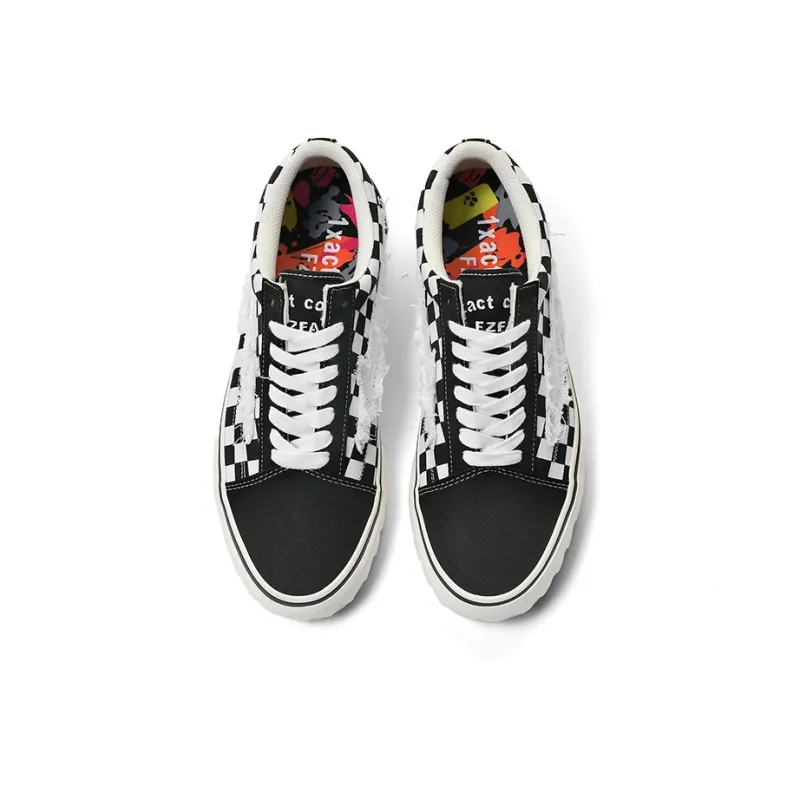 VFTS Canvas Shoes Unisex Black White-3