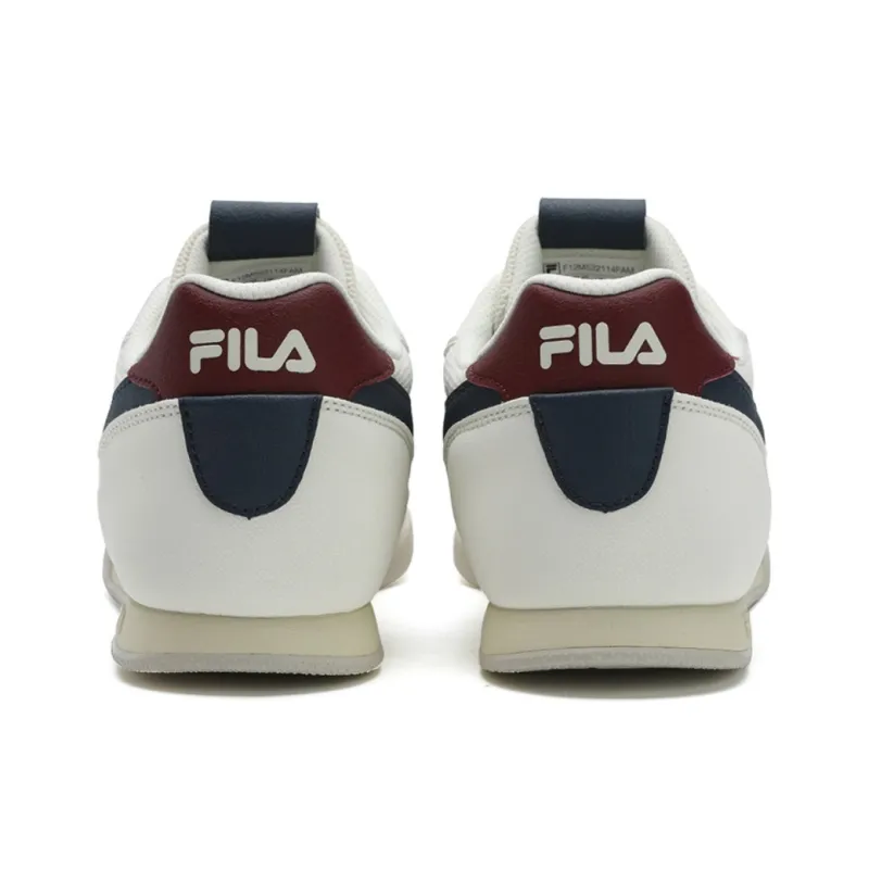 FILA Trail Curved Edge Shoes Slip Resistant Low Top Casual Shoes Men's White Blue-3