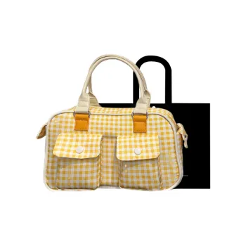 HACIN Fabric Handbag Regular Women's Yellow/Blue
