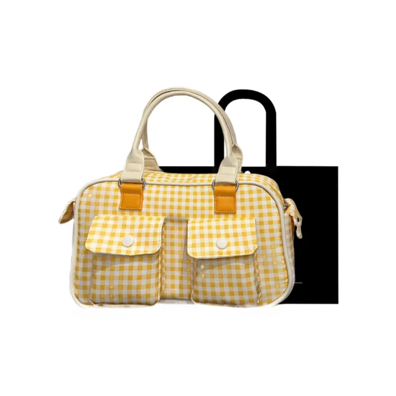 HACIN Fabric Handbag Regular Women's Yellow/Blue-0