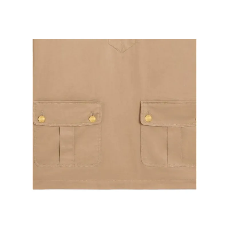 CELINE Saharienne Mini Dress In Cotton Linen-4