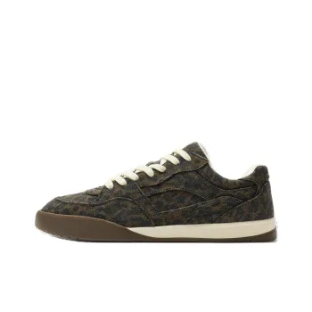 ZARA Low Top Skateboard Shoes Men's Leopard Print Brown