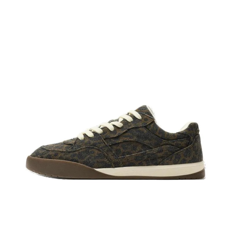 ZARA Low Top Skateboard Shoes Men's Leopard Brown-0